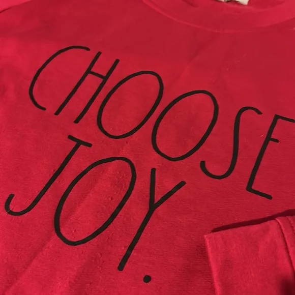 Rae Dunn CHOOSE JOY red sweatshirt - Picture 2 of 6